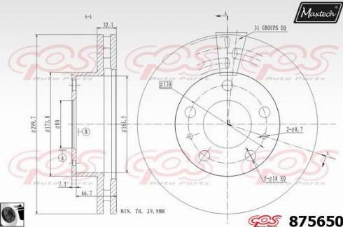 Maxtech 875650.0060 - Тормозной диск unicars.by