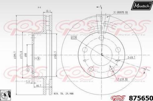 Maxtech 875650.0080 - Тормозной диск unicars.by