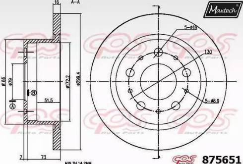 Maxtech 875651.6880 - Тормозной диск unicars.by