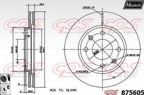 Maxtech 875605.6060 - Тормозной диск unicars.by