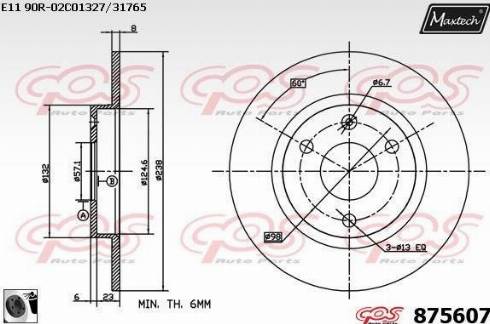 Maxtech 875607.0060 - Тормозной диск unicars.by