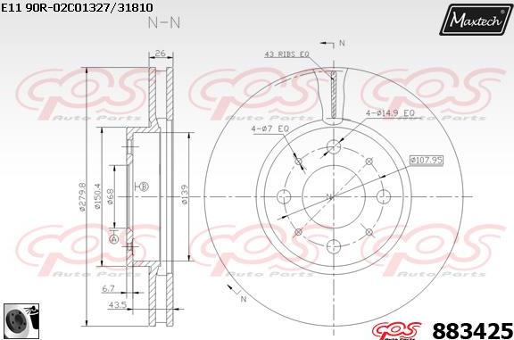 Maxtech 875607 - Тормозной диск unicars.by