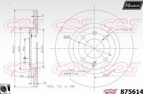 Maxtech 875614.0060 - Тормозной диск unicars.by