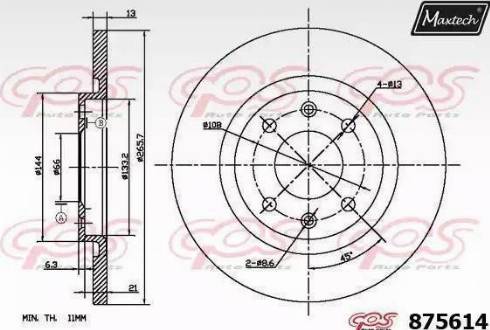 Maxtech 875614.6060 - Тормозной диск unicars.by