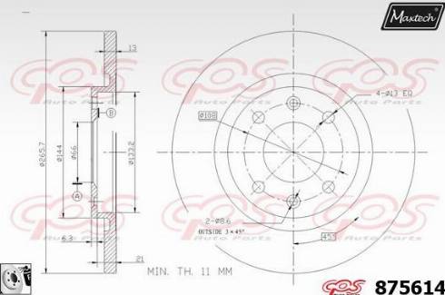 Maxtech 875614.0080 - Тормозной диск unicars.by