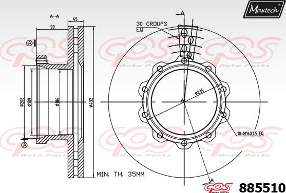 Maxtech 875614 - Тормозной диск unicars.by