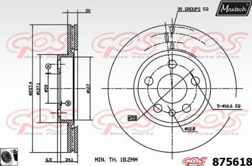 Maxtech 875618.0060 - Тормозной диск unicars.by