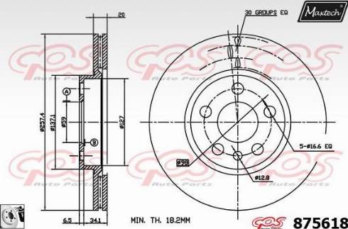 Maxtech 875618.0080 - Тормозной диск unicars.by