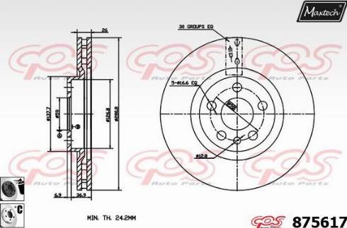 Maxtech 875617.6060 - Тормозной диск unicars.by