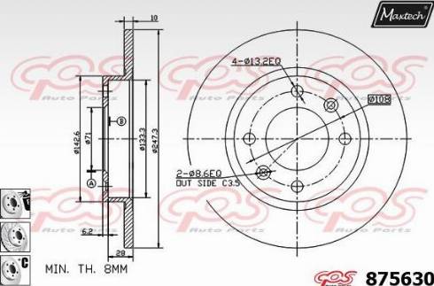 Maxtech 875630.6980 - Тормозной диск unicars.by