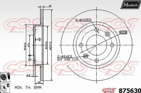 Maxtech 875630.6060 - Тормозной диск unicars.by