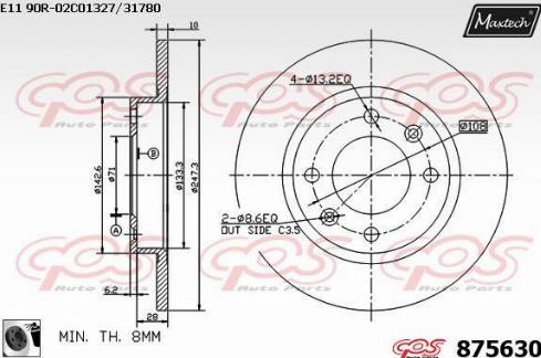 Maxtech 875630.0060 - Тормозной диск unicars.by