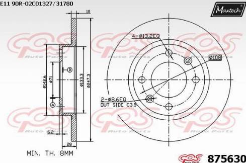 Maxtech 875630.0000 - Тормозной диск unicars.by