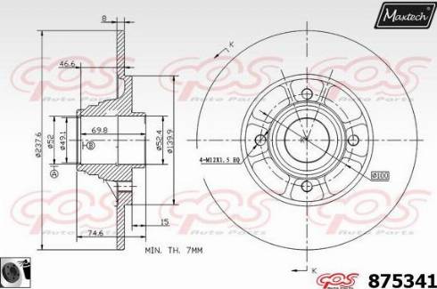 Maxtech 875341.0061 - Тормозной диск unicars.by