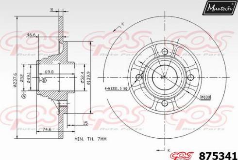 Maxtech 875341.0001 - Тормозной диск unicars.by