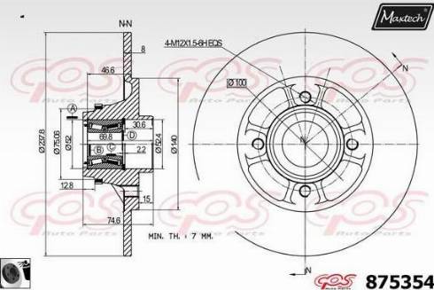 Maxtech 875354.0061 - Тормозной диск unicars.by