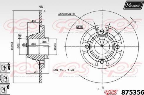 Maxtech 875356.6881 - Тормозной диск unicars.by