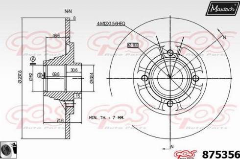 Maxtech 875356.0061 - Тормозной диск unicars.by