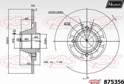 Maxtech 875356.0001 - Тормозной диск unicars.by