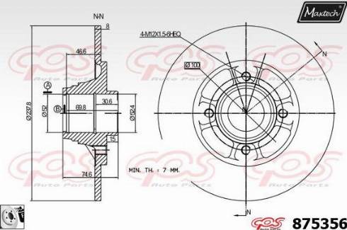 Maxtech 875356.0081 - Тормозной диск unicars.by