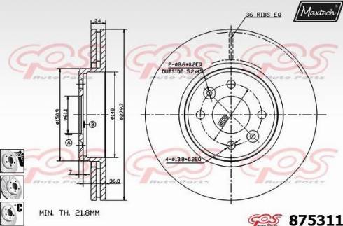 Maxtech 875311.6980 - Тормозной диск unicars.by