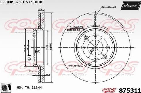 Maxtech 875311.0060 - Тормозной диск unicars.by