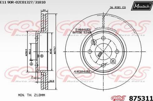 Maxtech 875311.0000 - Тормозной диск unicars.by