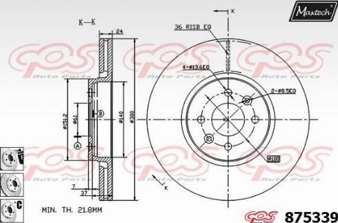 Maxtech 875339.6880 - Тормозной диск unicars.by