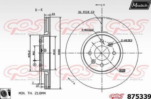 Maxtech 875339.0060 - Тормозной диск unicars.by