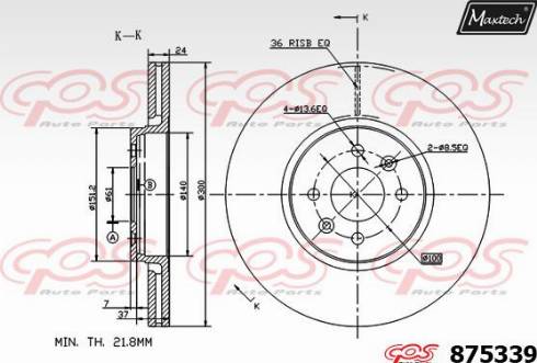 Maxtech 875339.0000 - Тормозной диск unicars.by