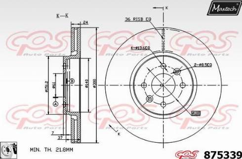 Maxtech 875339.0080 - Тормозной диск unicars.by