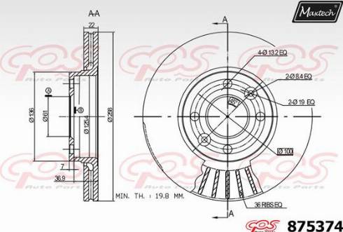 Maxtech 875374.0000 - Тормозной диск unicars.by