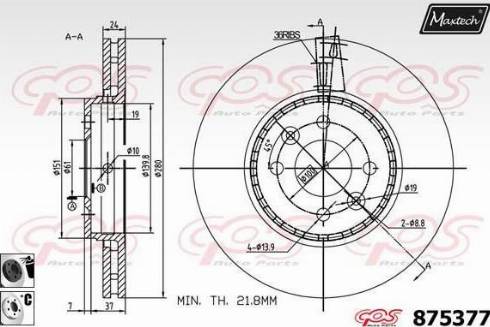 Maxtech 875377.6060 - Тормозной диск unicars.by