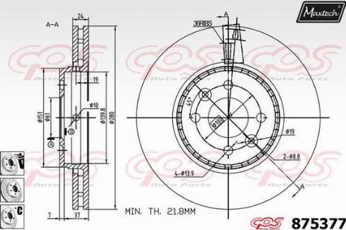 Maxtech 875377.6880 - Тормозной диск unicars.by