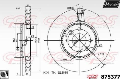 Maxtech 875377.0060 - Тормозной диск unicars.by