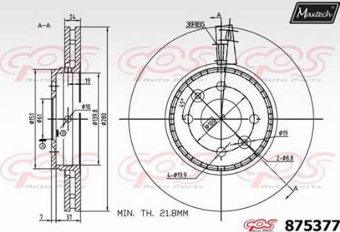 Maxtech 875377.0000 - Тормозной диск unicars.by