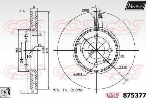 Maxtech 875377.0080 - Тормозной диск unicars.by