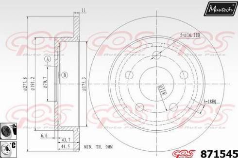 Maxtech 871545.6060 - Тормозной диск unicars.by