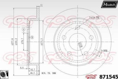 Maxtech 871545.0060 - Тормозной диск unicars.by