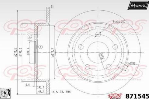 Maxtech 871545.0080 - Тормозной диск unicars.by