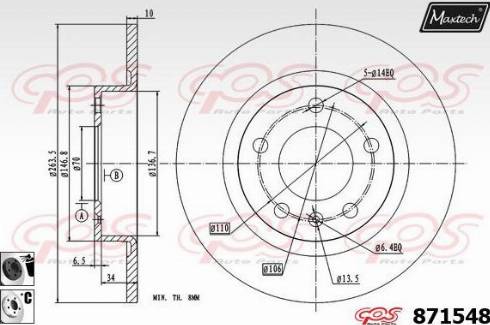 Maxtech 871548.6060 - Тормозной диск unicars.by