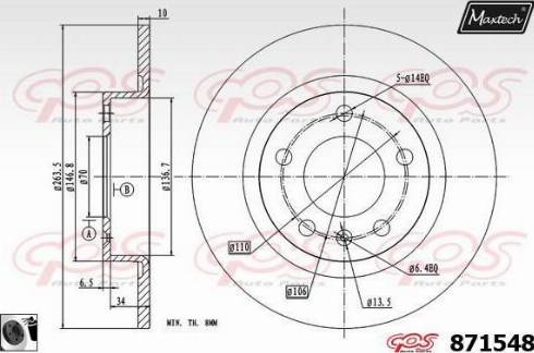 Maxtech 871548.0060 - Тормозной диск unicars.by