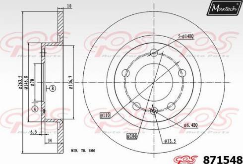 Maxtech 871548.0000 - Тормозной диск unicars.by