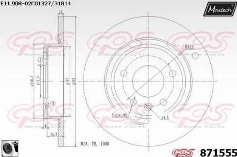 Maxtech 871555.0060 - Тормозной диск unicars.by