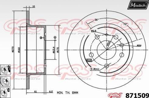 Maxtech 871509.6980 - Тормозной диск unicars.by