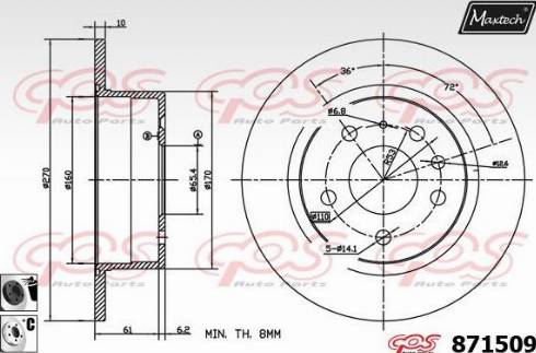 Maxtech 871509.6060 - Тормозной диск unicars.by