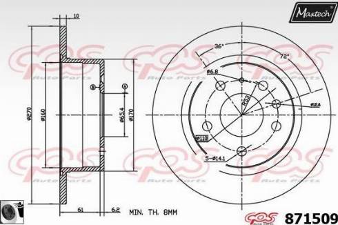 Maxtech 871509.0060 - Тормозной диск unicars.by