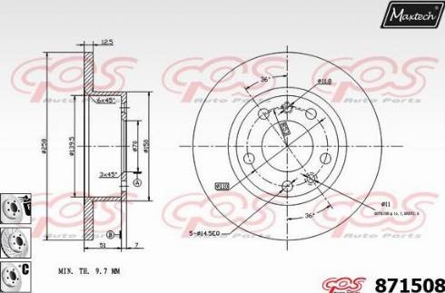 Maxtech 871508.6980 - Тормозной диск unicars.by