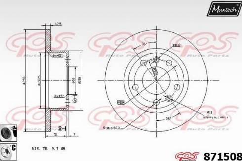 Maxtech 871508.6060 - Тормозной диск unicars.by