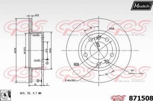 Maxtech 871508.0080 - Тормозной диск unicars.by